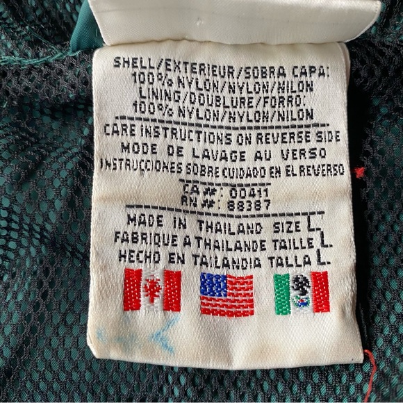 VTG 90s Adidas Green Hooded Oversized Windbreaker Track Jacket - Picture 13 of 13